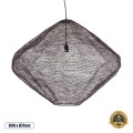 GloboStar® KENTUCKY 01869 Vintage Κρεμαστό Φωτιστικό Οροφής Μονόφωτο 1 x E27 AC220-240V IP20 - Φ90 x Υ70cm - Σκούρο Καφέ Μεταλλικό Πλέγμα