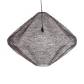 GloboStar® KENTUCKY 01869 Vintage Κρεμαστό Φωτιστικό Οροφής Μονόφωτο 1 x E27 AC220-240V IP20 - Φ90 x Υ70cm - Σκούρο Καφέ Μεταλλικό Πλέγμα