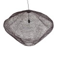 GloboStar® KENTUCKY 01869 Vintage Κρεμαστό Φωτιστικό Οροφής Μονόφωτο 1 x E27 AC220-240V IP20 - Φ90 x Υ70cm - Σκούρο Καφέ Μεταλλικό Πλέγμα