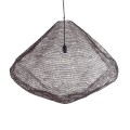 GloboStar® KENTUCKY 01869 Vintage Κρεμαστό Φωτιστικό Οροφής Μονόφωτο 1 x E27 AC220-240V IP20 - Φ90 x Υ70cm - Σκούρο Καφέ Μεταλλικό Πλέγμα