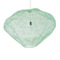 GloboStar® KENTUCKY 01870 Vintage Κρεμαστό Φωτιστικό Οροφής Μονόφωτο 1 x E27 AC220-240V IP20 - Φ90 x Υ70cm - Τιρκουάζ Μεταλλικό Πλέγμα