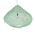 GloboStar® KENTUCKY 01870 Vintage Κρεμαστό Φωτιστικό Οροφής Μονόφωτο 1 x E27 AC220-240V IP20 - Φ90 x Υ70cm - Τιρκουάζ Μεταλλικό Πλέγμα