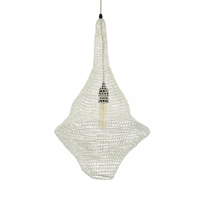 GloboStar® KENTUCKY 01871 Vintage Κρεμαστό Φωτιστικό Οροφής Μονόφωτο 1 x E27 AC220-240V IP20 - Φ35 x Υ60cm - Μπεζ Εκρού Μεταλλικό Πλέγμα GloboStar® KENTUCKY 01871 Vintage Κρεμαστό Φωτιστικό Οροφής Μονόφωτο 1 x E27 AC220-240V IP20 - Φ35 x Υ60cm - Μπεζ Εκρού Μεταλλικό Πλέγμα