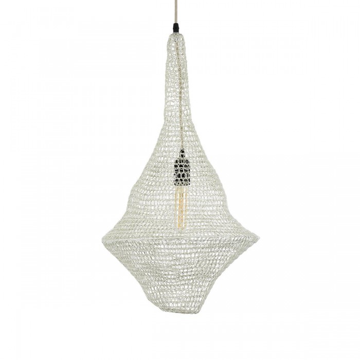 GloboStar® KENTUCKY 01871 Vintage Κρεμαστό Φωτιστικό Οροφής Μονόφωτο 1 x E27 AC220-240V IP20 - Φ35 x Υ60cm - Μπεζ Εκρού Μεταλλικό Πλέγμα GloboStar® KENTUCKY 01871 Vintage Κρεμαστό Φωτιστικό Οροφής Μονόφωτο 1 x E27 AC220-240V IP20 - Φ35 x Υ60cm - Μπεζ Εκρού Μεταλλικό Πλέγμα