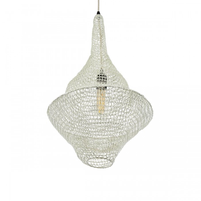 GloboStar® KENTUCKY 01871 Vintage Κρεμαστό Φωτιστικό Οροφής Μονόφωτο 1 x E27 AC220-240V IP20 - Φ35 x Υ60cm - Μπεζ Εκρού Μεταλλικό Πλέγμα GloboStar® KENTUCKY 01871 Vintage Κρεμαστό Φωτιστικό Οροφής Μονόφωτο 1 x E27 AC220-240V IP20 - Φ35 x Υ60cm - Μπεζ Εκρού Μεταλλικό Πλέγμα