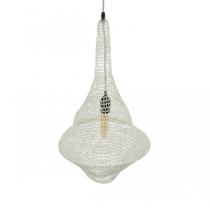 GloboStar® KENTUCKY 01871 Vintage Κρεμαστό Φωτιστικό Οροφής Μονόφωτο 1 x E27 AC220-240V IP20 - Φ35 x Υ60cm - Μπεζ Εκρού Μεταλλικό Πλέγμα GloboStar® KENTUCKY 01871 Vintage Κρεμαστό Φωτιστικό Οροφής Μονόφωτο 1 x E27 AC220-240V IP20 - Φ35 x Υ60cm - Μπεζ Εκρού Μεταλλικό Πλέγμα