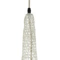 GloboStar® KENTUCKY 01871 Vintage Κρεμαστό Φωτιστικό Οροφής Μονόφωτο 1 x E27 AC220-240V IP20 - Φ35 x Υ60cm - Μπεζ Εκρού Μεταλλικό Πλέγμα