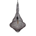 GloboStar® KENTUCKY 01872 Vintage Κρεμαστό Φωτιστικό Οροφής Μονόφωτο 1 x E27 AC220-240V IP20 - Φ35 x Υ60cm - Σκούρο Καφέ Μεταλλικό Πλέγμα