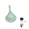 GloboStar® KENTUCKY 01873 Vintage Κρεμαστό Φωτιστικό Οροφής Μονόφωτο 1 x E27 AC220-240V IP20 - Φ35 x Υ60cm - Τιρκουάζ Μεταλλικό Πλέγμα