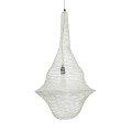 GloboStar® KENTUCKY 01874 Vintage Κρεμαστό Φωτιστικό Οροφής Μονόφωτο 1 x E27 AC220-240V IP20 - Φ50 x Υ90cm - Μπεζ Εκρού Μεταλλικό Πλέγμα