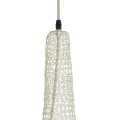 GloboStar® KENTUCKY 01874 Vintage Κρεμαστό Φωτιστικό Οροφής Μονόφωτο 1 x E27 AC220-240V IP20 - Φ50 x Υ90cm - Μπεζ Εκρού Μεταλλικό Πλέγμα