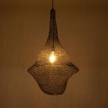 GloboStar® KENTUCKY 01875 Vintage Κρεμαστό Φωτιστικό Οροφής Μονόφωτο 1 x E27 AC220-240V IP20 - Φ50 x Υ90cm - Σκούρο Καφέ Μεταλλικό Πλέγμα