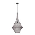 GloboStar® KENTUCKY 01875 Vintage Κρεμαστό Φωτιστικό Οροφής Μονόφωτο 1 x E27 AC220-240V IP20 - Φ50 x Υ90cm - Σκούρο Καφέ Μεταλλικό Πλέγμα