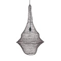 GloboStar® KENTUCKY 01875 Vintage Κρεμαστό Φωτιστικό Οροφής Μονόφωτο 1 x E27 AC220-240V IP20 - Φ50 x Υ90cm - Σκούρο Καφέ Μεταλλικό Πλέγμα