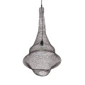 GloboStar® KENTUCKY 01875 Vintage Κρεμαστό Φωτιστικό Οροφής Μονόφωτο 1 x E27 AC220-240V IP20 - Φ50 x Υ90cm - Σκούρο Καφέ Μεταλλικό Πλέγμα