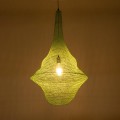 GloboStar® KENTUCKY 01876 Vintage Κρεμαστό Φωτιστικό Οροφής Μονόφωτο 1 x E27 AC220-240V IP20 - Φ50 x Υ90cm - Τιρκουάζ Μεταλλικό Πλέγμα