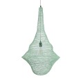 GloboStar® KENTUCKY 01876 Vintage Κρεμαστό Φωτιστικό Οροφής Μονόφωτο 1 x E27 AC220-240V IP20 - Φ50 x Υ90cm - Τιρκουάζ Μεταλλικό Πλέγμα