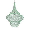 GloboStar® KENTUCKY 01876 Vintage Κρεμαστό Φωτιστικό Οροφής Μονόφωτο 1 x E27 AC220-240V IP20 - Φ50 x Υ90cm - Τιρκουάζ Μεταλλικό Πλέγμα