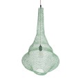 GloboStar® KENTUCKY 01876 Vintage Κρεμαστό Φωτιστικό Οροφής Μονόφωτο 1 x E27 AC220-240V IP20 - Φ50 x Υ90cm - Τιρκουάζ Μεταλλικό Πλέγμα