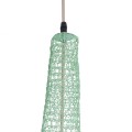 GloboStar® KENTUCKY 01876 Vintage Κρεμαστό Φωτιστικό Οροφής Μονόφωτο 1 x E27 AC220-240V IP20 - Φ50 x Υ90cm - Τιρκουάζ Μεταλλικό Πλέγμα