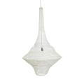 GloboStar® KENTUCKY 01877 Vintage Κρεμαστό Φωτιστικό Οροφής Μονόφωτο 1 x E27 AC220-240V IP20 - Φ80 x Υ140cm - Μπεζ Εκρού Μεταλλικό Πλέγμα