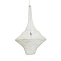 GloboStar® KENTUCKY 01877 Vintage Κρεμαστό Φωτιστικό Οροφής Μονόφωτο 1 x E27 AC220-240V IP20 - Φ80 x Υ140cm - Μπεζ Εκρού Μεταλλικό Πλέγμα
