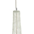 GloboStar® KENTUCKY 01877 Vintage Κρεμαστό Φωτιστικό Οροφής Μονόφωτο 1 x E27 AC220-240V IP20 - Φ80 x Υ140cm - Μπεζ Εκρού Μεταλλικό Πλέγμα