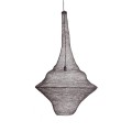 GloboStar® KENTUCKY 01878 Vintage Κρεμαστό Φωτιστικό Οροφής Μονόφωτο 1 x E27 AC220-240V IP20 - Φ80 x Υ140cm - Σκούρο Καφέ Μεταλλικό Πλέγμα