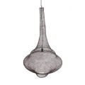 GloboStar® KENTUCKY 01878 Vintage Κρεμαστό Φωτιστικό Οροφής Μονόφωτο 1 x E27 AC220-240V IP20 - Φ80 x Υ140cm - Σκούρο Καφέ Μεταλλικό Πλέγμα