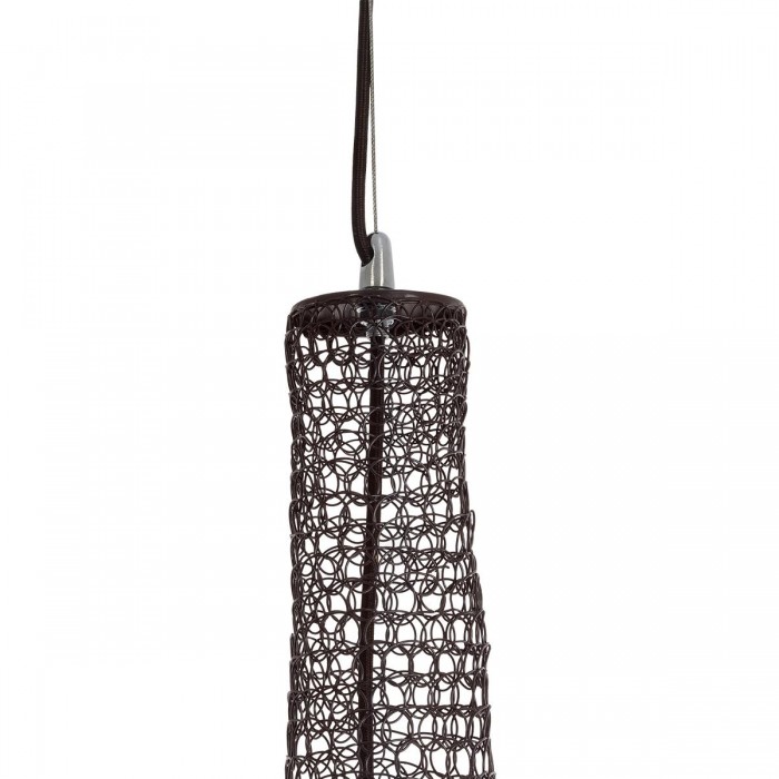 GloboStar® KENTUCKY 01878 Vintage Κρεμαστό Φωτιστικό Οροφής Μονόφωτο 1 x E27 AC220-240V IP20 - Φ80 x Υ140cm - Σκούρο Καφέ Μεταλλικό Πλέγμα