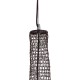 GloboStar® KENTUCKY 01878 Vintage Κρεμαστό Φωτιστικό Οροφής Μονόφωτο 1 x E27 AC220-240V IP20 - Φ80 x Υ140cm - Σκούρο Καφέ Μεταλλικό Πλέγμα