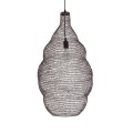 GloboStar® KENTUCKY 01896 Vintage Κρεμαστό Φωτιστικό Οροφής Μονόφωτο 1 x E27 AC220-240V IP20 - Φ40 x Υ70cm - Σκούρο Καφέ Μεταλλικό Πλέγμα