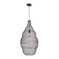GloboStar® KENTUCKY 01896 Vintage Κρεμαστό Φωτιστικό Οροφής Μονόφωτο 1 x E27 AC220-240V IP20 - Φ40 x Υ70cm - Σκούρο Καφέ Μεταλλικό Πλέγμα