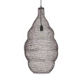 GloboStar® KENTUCKY 01896 Vintage Κρεμαστό Φωτιστικό Οροφής Μονόφωτο 1 x E27 AC220-240V IP20 - Φ40 x Υ70cm - Σκούρο Καφέ Μεταλλικό Πλέγμα
