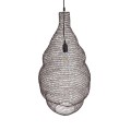 GloboStar® KENTUCKY 01896 Vintage Κρεμαστό Φωτιστικό Οροφής Μονόφωτο 1 x E27 AC220-240V IP20 - Φ40 x Υ70cm - Σκούρο Καφέ Μεταλλικό Πλέγμα