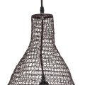GloboStar® KENTUCKY 01896 Vintage Κρεμαστό Φωτιστικό Οροφής Μονόφωτο 1 x E27 AC220-240V IP20 - Φ40 x Υ70cm - Σκούρο Καφέ Μεταλλικό Πλέγμα