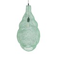 GloboStar® KENTUCKY 01897 Vintage Κρεμαστό Φωτιστικό Οροφής Μονόφωτο 1 x E27 AC220-240V IP20 - Φ40 x Υ70cm - Τιρκουάζ Μεταλλικό Πλέγμα