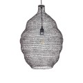 GloboStar® KENTUCKY 01899 Vintage Κρεμαστό Φωτιστικό Οροφής Μονόφωτο 1 x E27 AC220-240V IP20 - Φ40 x Υ60cm - Σκούρο Καφέ Μεταλλικό Πλέγμα