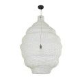 GloboStar® KENTUCKY 01901 Vintage Κρεμαστό Φωτιστικό Οροφής Μονόφωτο 1 x E27 AC220-240V IP20 - Φ80 x Υ110cm - Μπεζ Εκρού Μεταλλικό Πλέγμα