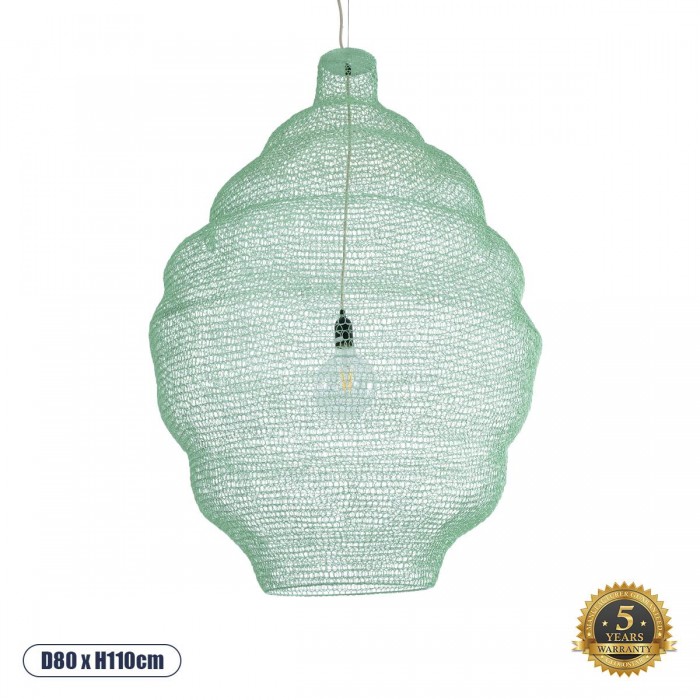 GloboStar® KENTUCKY 01903 Vintage Κρεμαστό Φωτιστικό Οροφής Μονόφωτο 1 x E27 AC220-240V IP20 - Φ80 x Υ110cm - Τιρκουάζ Μεταλλικό Πλέγμα GloboStar® KENTUCKY 01903 Vintage Κρεμαστό Φωτιστικό Οροφής Μονόφωτο 1 x E27 AC220-240V IP20 - Φ80 x Υ110cm - Τιρκουάζ Μεταλλικό Πλέγμα