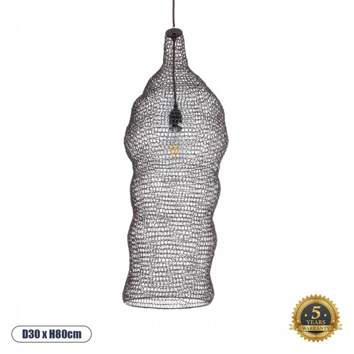 GloboStar® KENTUCKY 01905 Vintage Κρεμαστό Φωτιστικό Οροφής Μονόφωτο 1 x E27 AC220-240V IP20 - Φ30 x Υ80cm - Σκούρο Καφέ Μεταλλικό Πλέγμα GloboStar® KENTUCKY 01905 Vintage Κρεμαστό Φωτιστικό Οροφής Μονόφωτο 1 x E27 AC220-240V IP20 - Φ30 x Υ80cm - Σκούρο Καφέ Μεταλλικό Πλέγμα