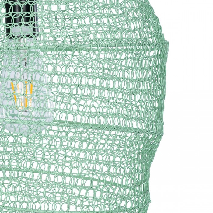 GloboStar® KENTUCKY 01909 Vintage Κρεμαστό Φωτιστικό Οροφής Μονόφωτο 1 x E27 AC220-240V IP20 - Φ30 x Υ105cm - Τιρκουάζ Μεταλλικό Πλέγμα