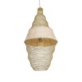 GloboStar® KENTUCKY 01910 Vintage Κρεμαστό Φωτιστικό Πλέγμα Μονόφωτο 1 x E27 IP20 Μπεζ Μέταλλο - Μ40 x Π40 x Υ80cm