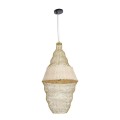 GloboStar® KENTUCKY 01910 Vintage Κρεμαστό Φωτιστικό Πλέγμα Μονόφωτο 1 x E27 IP20 Μπεζ Μέταλλο - Μ40 x Π40 x Υ80cm