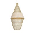 GloboStar® KENTUCKY 01910 Vintage Κρεμαστό Φωτιστικό Πλέγμα Μονόφωτο 1 x E27 IP20 Μπεζ Μέταλλο - Μ40 x Π40 x Υ80cm