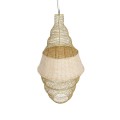 GloboStar® KENTUCKY 01910 Vintage Κρεμαστό Φωτιστικό Πλέγμα Μονόφωτο 1 x E27 IP20 Μπεζ Μέταλλο - Μ40 x Π40 x Υ80cm