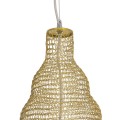 GloboStar® KENTUCKY 01910 Vintage Κρεμαστό Φωτιστικό Πλέγμα Μονόφωτο 1 x E27 IP20 Μπεζ Μέταλλο - Μ40 x Π40 x Υ80cm