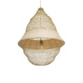 GloboStar® KENTUCKY 01911 Vintage Κρεμαστό Φωτιστικό Πλέγμα Μονόφωτο 1 x E27 IP20 Μπεζ Μέταλλο - Μ60 x Π60 x Υ80cm