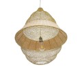GloboStar® KENTUCKY 01911 Vintage Κρεμαστό Φωτιστικό Πλέγμα Μονόφωτο 1 x E27 IP20 Μπεζ Μέταλλο - Μ60 x Π60 x Υ80cm