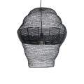 GloboStar® KENTUCKY 01912 Vintage Κρεμαστό Φωτιστικό Πλέγμα Μονόφωτο 1 x E27 IP20 Μαύρο Μέταλλο - Μ60 x Π60 x Υ70cm